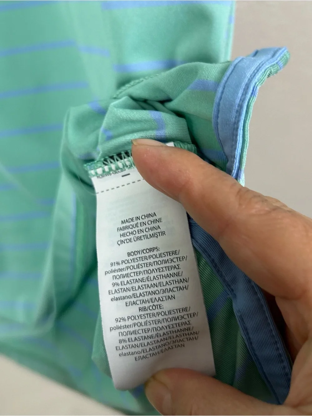 Ralph Lauren RLX Mint Green Polo with Light Blue Stripes
